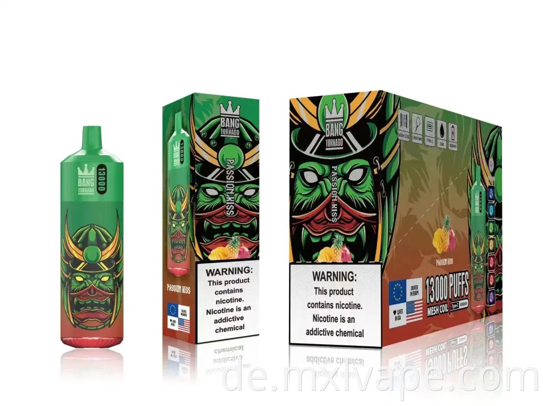 Original China Factory Randm Bang King Tornado führte E-Zigarette 13000 Puffs Einweg-Vape